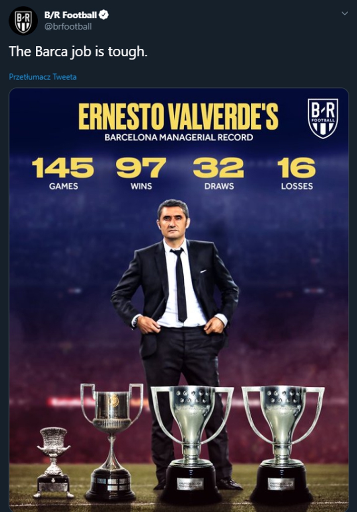 BILANS Ernesto Valverde w Barcelonie!